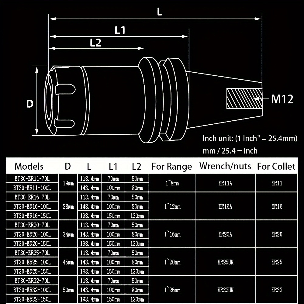 BT30 BT40 ER11 ER16 ER20 ER25 ER32 CNC Tool Holder ER Collet chuck Dynamic  balancing G2.5 20000Rpm tools for CNC milling machines Cutting Milling