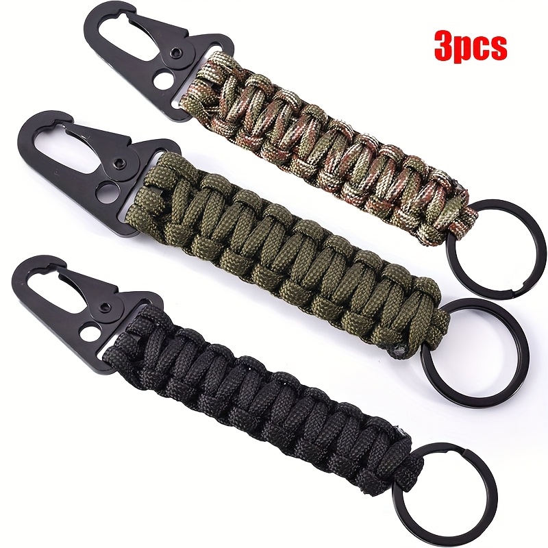 3pcs Colour Stylish Stainless Steel Lanyard Keychain - Tactical Rope Bottle Opener, Durable Cord, Multi-functional Tool For Outdoor Camping Hiking - Ideal Gift For Men With Cool And Design