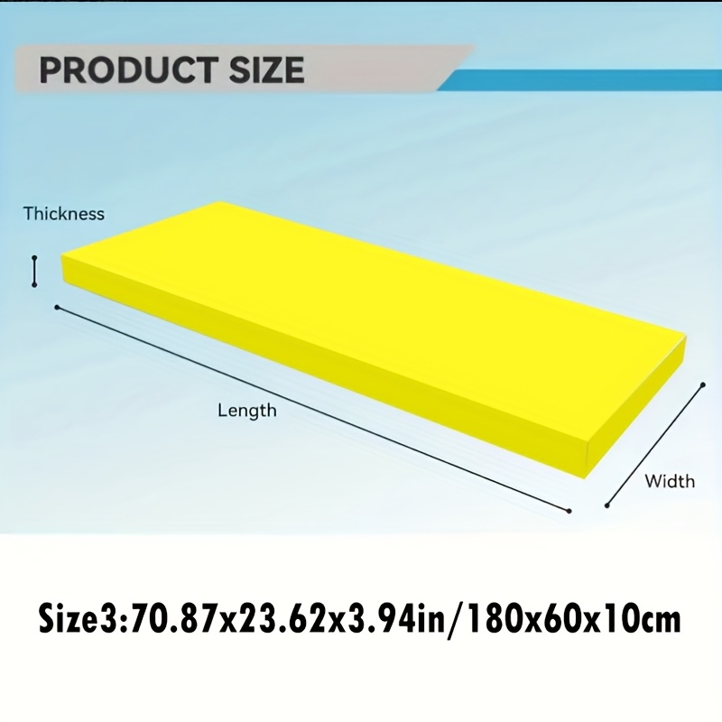 TEMU 1pc Coussin Éponge Jaune Haute 50, Multiples Épaisseurs 1.97In/3.14In/3.94In au Choix, 70.87X23.62 Pouces - Convient pour Tatamis, Canapés,
