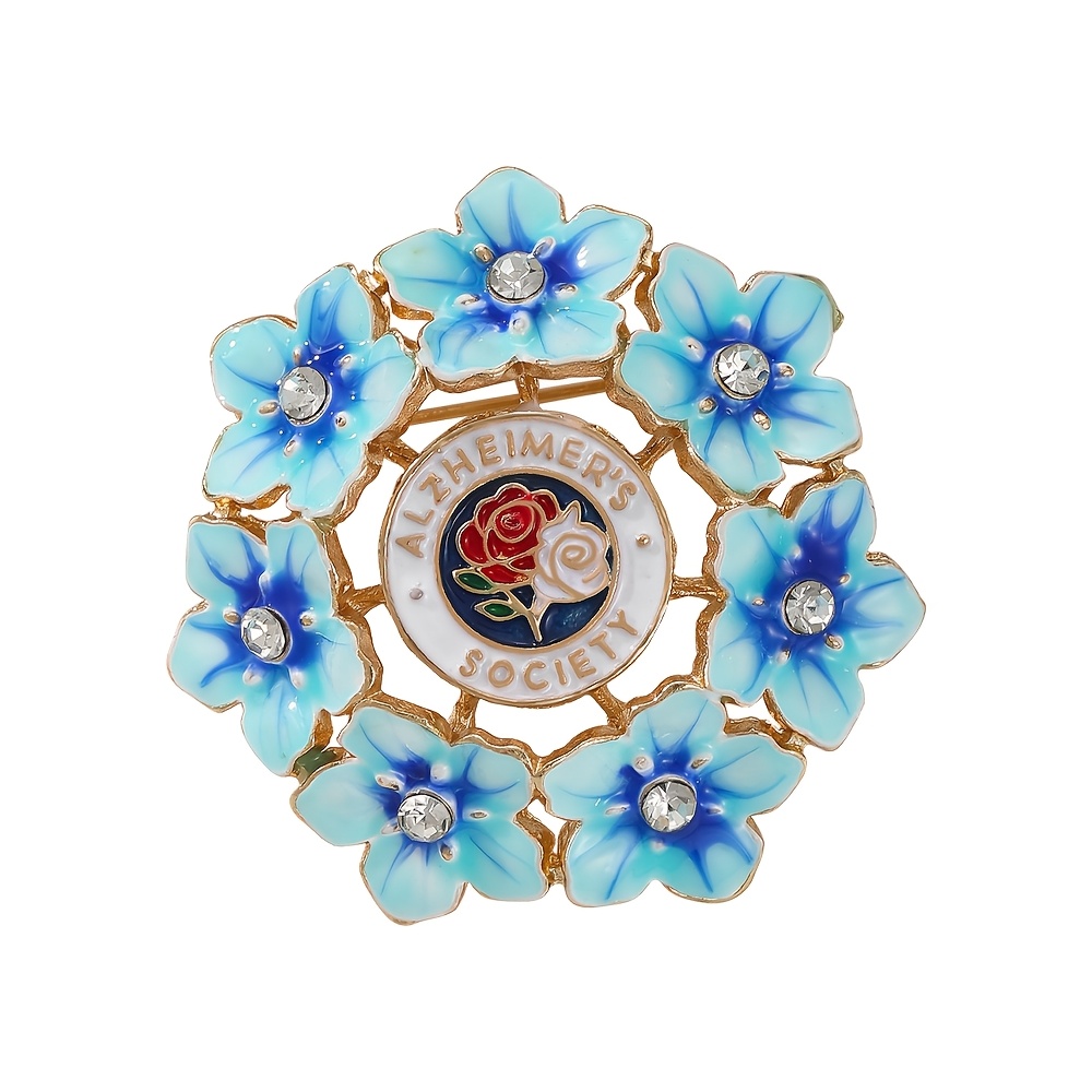 TEMU 1pc 's Association -me-not Theme Enamel Pin, Exquisite And Meaningful Design, Public Literary Style, Suitable For Matching Coats, Shirts,