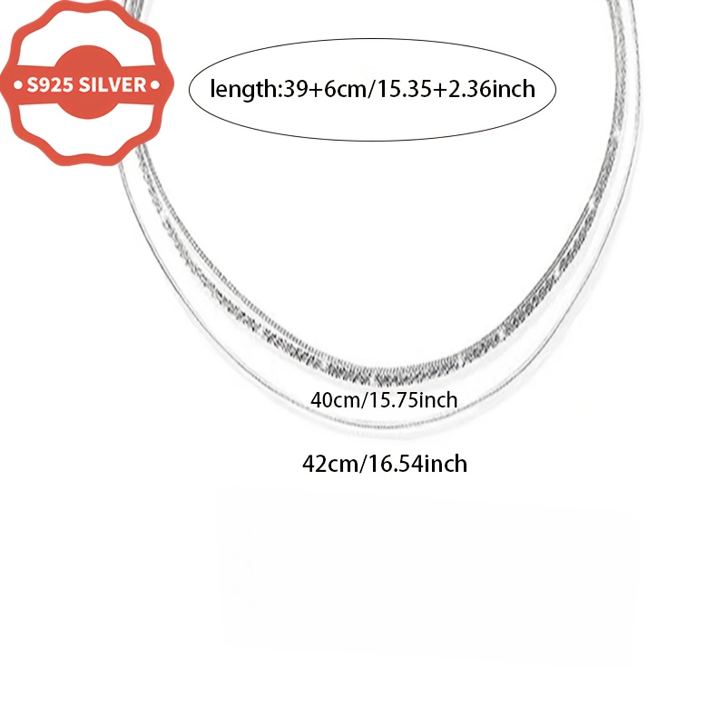 925 Hypoallergenic Gypsophila Stackable Snake Chain Necklace