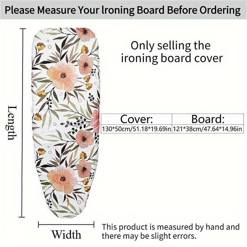 Image of 1pc Flower Pattern Ironing Board Cover, , Not , Heat Resistant Thickening Design, Suitable For Ironing Board Protection, Ironing Board Cover, Selling The Ironing Board Cover, Easter/mother's Day Gift