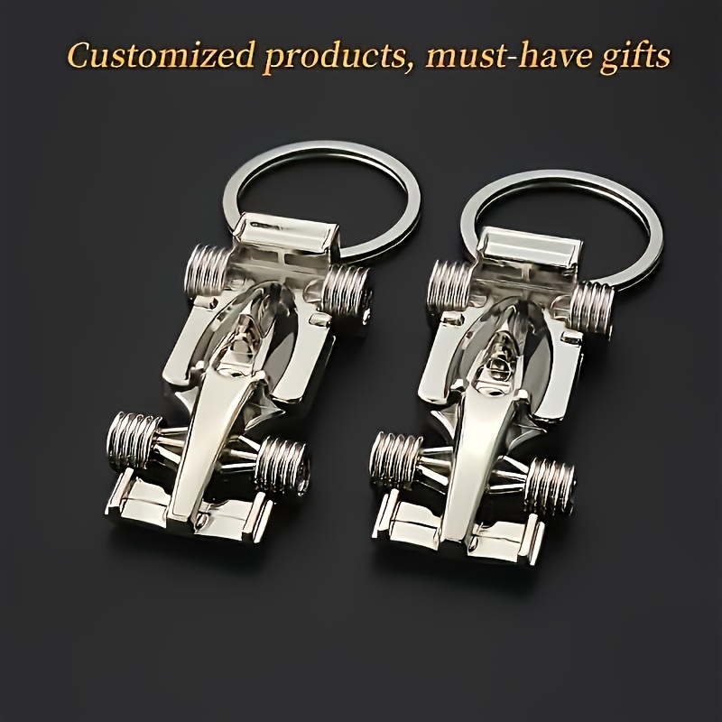 TEMU 10 Piezas Edición Coleccionista Llaveros de Coche de Carreras 3D Grabados Personalizados - Anillos de Llave de Aleación de para Hombres, Regalo