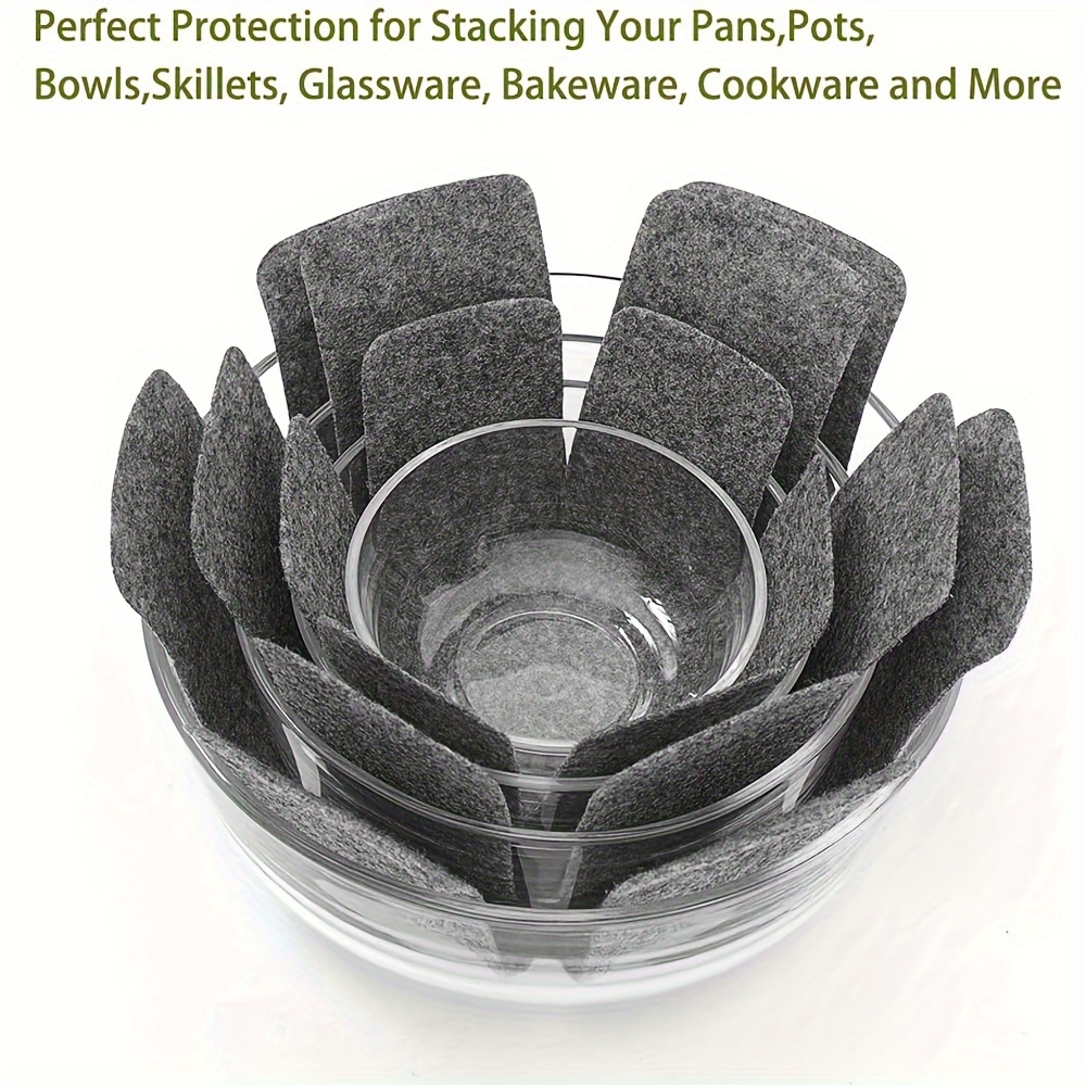 12pcs multi layer felt pot protector set non stick scratch resistant cookware mats kitchen storage pads details 1