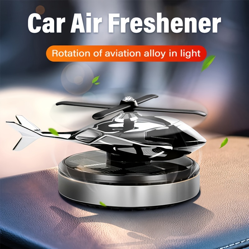 

Solar-powered Helicopter Car Air Freshener - Long-lasting Scent, Rotating Design, Silvery Plastic Interior Accessory