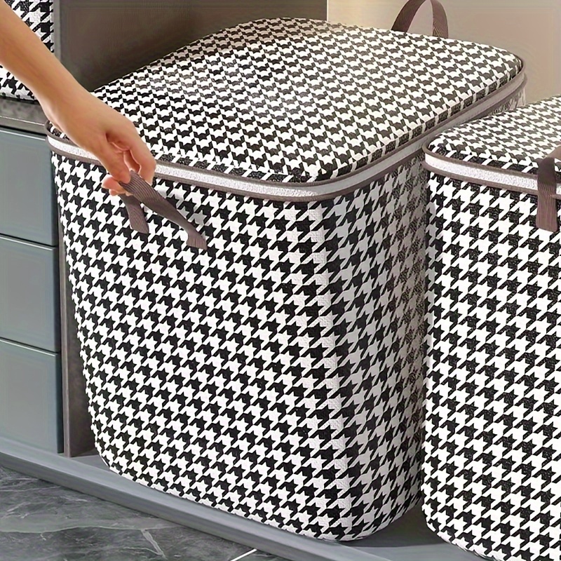 

Large Capacity Storage Box Set - Zippered Foldable Organizer Bins For Clothes And Blankets, Dust And Moisture Proof With Handles, Wardrobe Accessories For Travel & Moving, 3 Sizes (1pc/set)