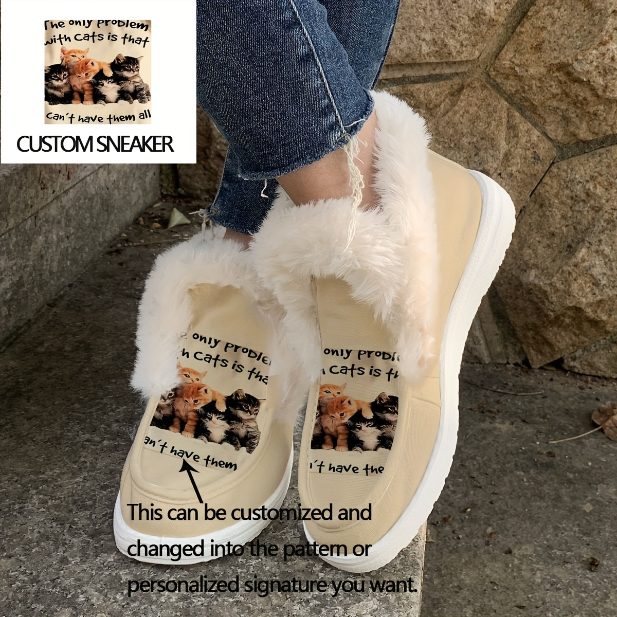 

Customizable Women' Sneakers - Slip-on, Comfortable Soft Sole Casual