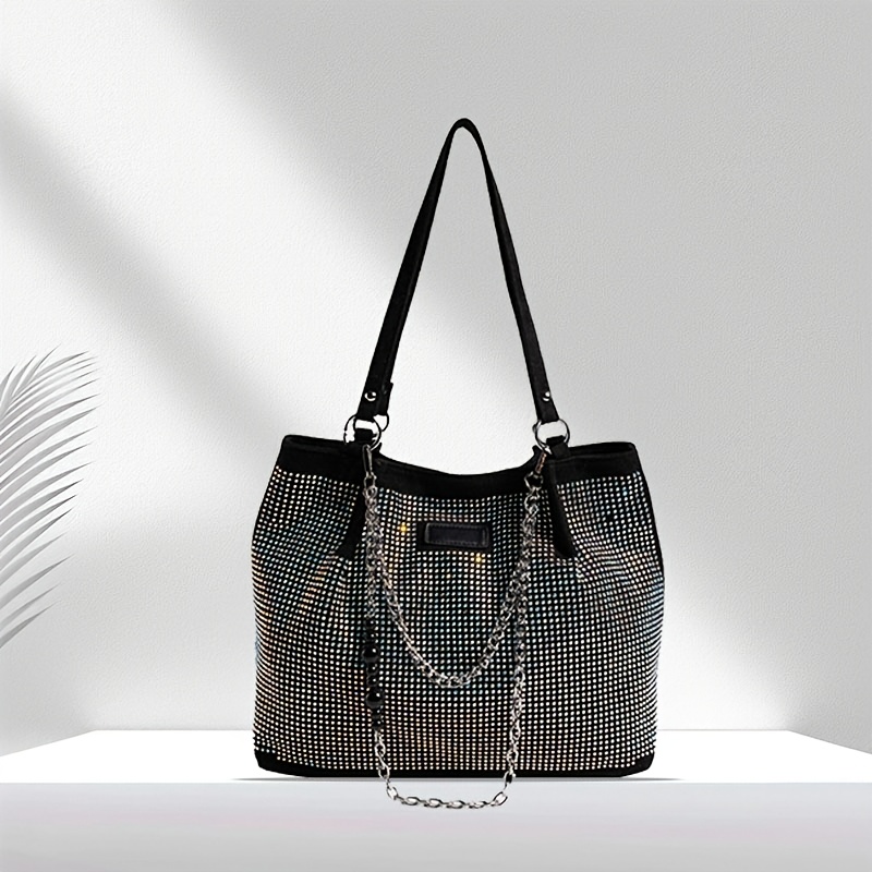 Ladies' Handbags Are Fashionable, Lightweight, And Versatile, With Sparkling Rhinestones Suitable For Parties, Commuting, And Holiday Gifts