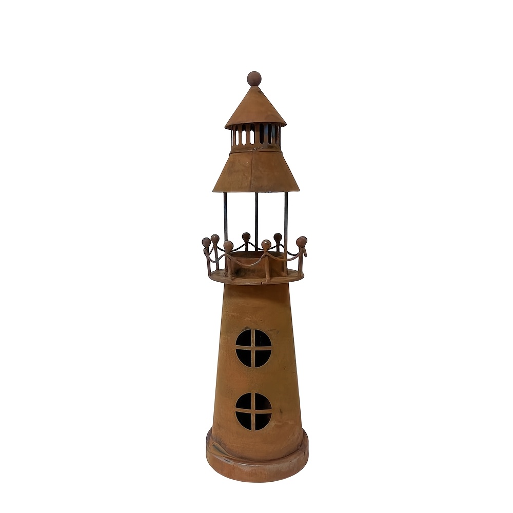 E-shop Vintage Rustikaler Eisen Kerzenhalter | Nautisches Dekor, Ideal für Tischdekoration oder Bauernhaus-Stil Innen-/Außendekoration