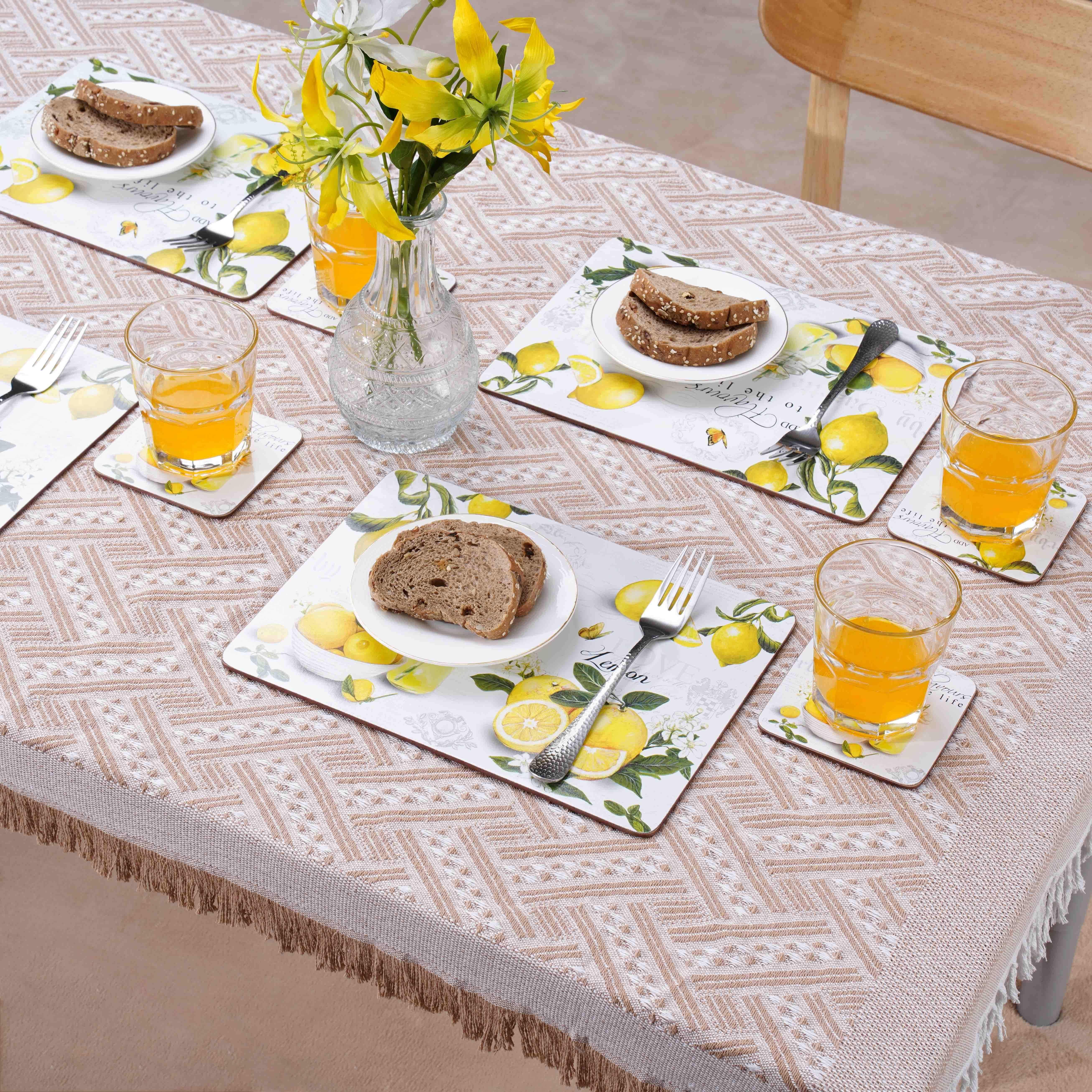 

8pcs Cork Placemat Set With Coasters - Heat Resistant, Easy Clean Table Mats For Kitchen & Dining