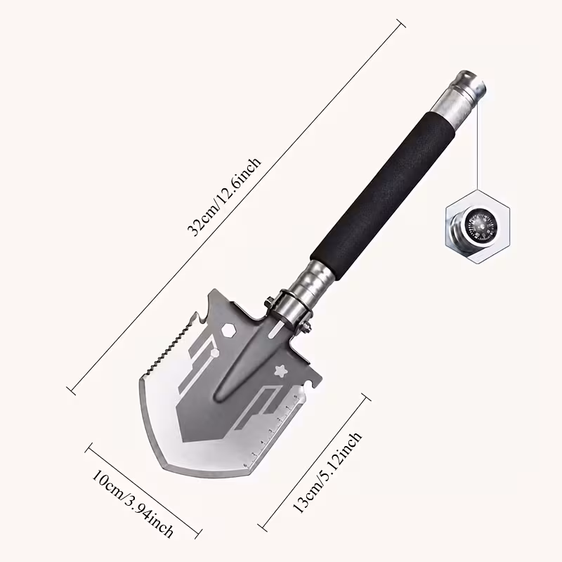 folding life saving shovel multi purpose camping shovel high carbon steel shovel compact trenching tool for hiking camping off road and emergency Product details 7