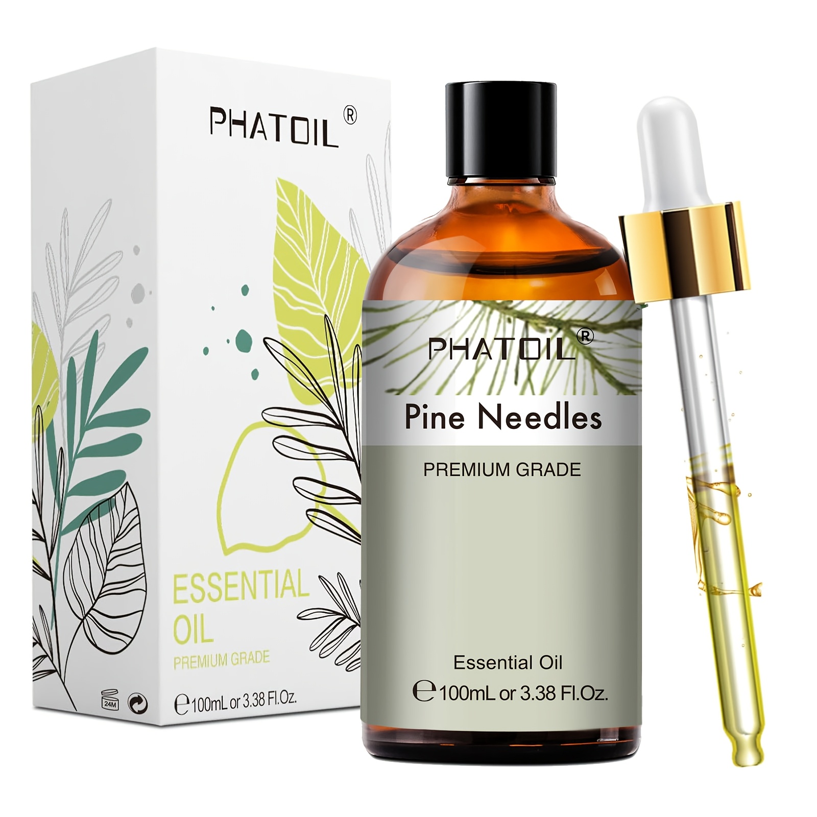 Phatoil 1pc 100ml/3.38fl.oz Pine Needles Essential Oils -for Diffusers Humidifiers Candle Making