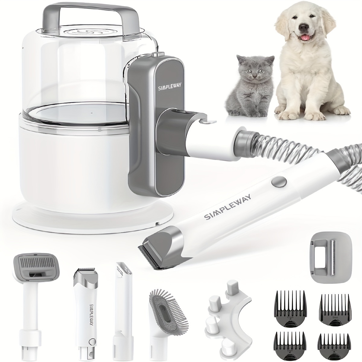 

Pet Grooming Vacuum, Dog Vacuum For Shedding Grooming And Pet Vacuum For Dog Hair At Home, 6 In 1 Dog Grooming Kit With 3 Suction Mode And Large Capacity Dust Cup