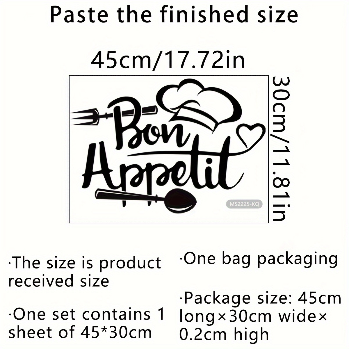 Appelil English Slogan Hat Cutlery Wall Sticker, Self-adhesive Kitchen Dining Room Decorative Wall Decal, Ms2225-kq