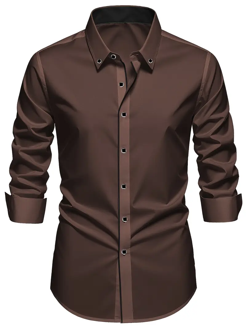 *'s Long-Sleeve Button- Shirt with Double Hem, Old Money * Casual, Formal Dress Shirt, Autumn and Spring *'s Shirt *'s Long-Sleeve Button- Shirt with Double Hem, Old Money * Casual, Formal Dress Shirt, Autumn and Spring *'s Shirt
