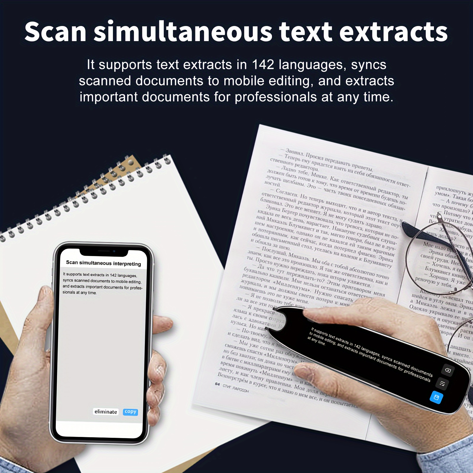 Stylo Scanner Traducteur - Écran Tactile 2.99", 142 Langues Supportées - Pour Dyslexie, Apprentissage Langues, Traduction Instantanée
