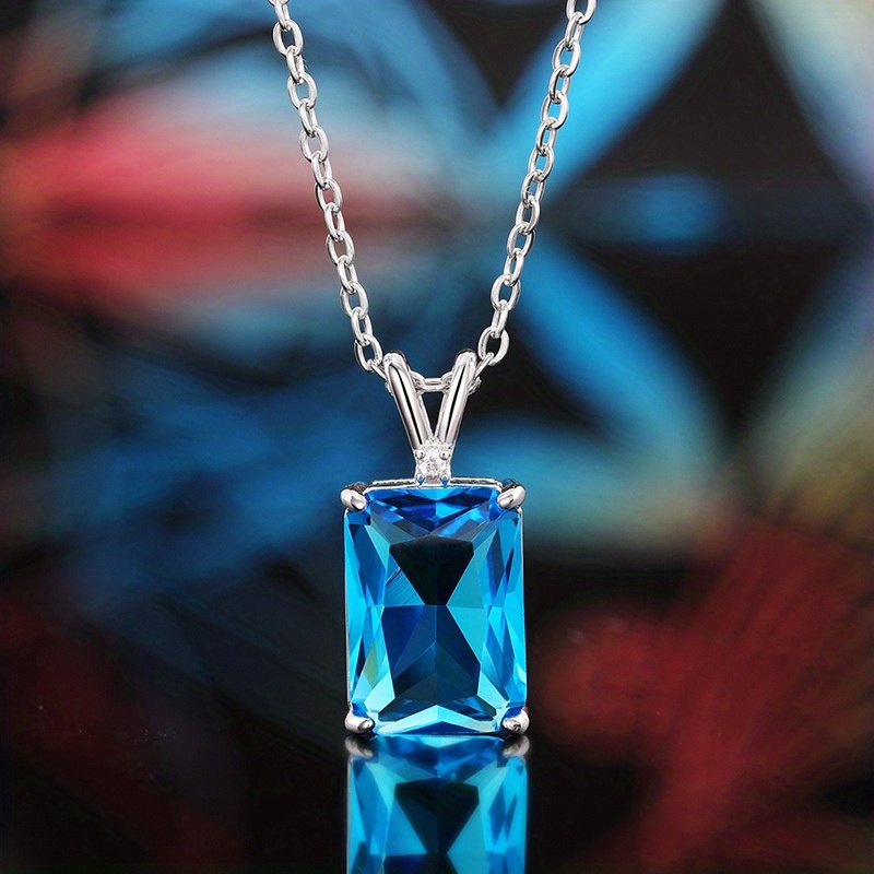 Image of Luxury Classic Pave Synthetic Zirconia Pendant Necklace Women's Banquet Ball Party High-end Jewelry Anniversary Gift