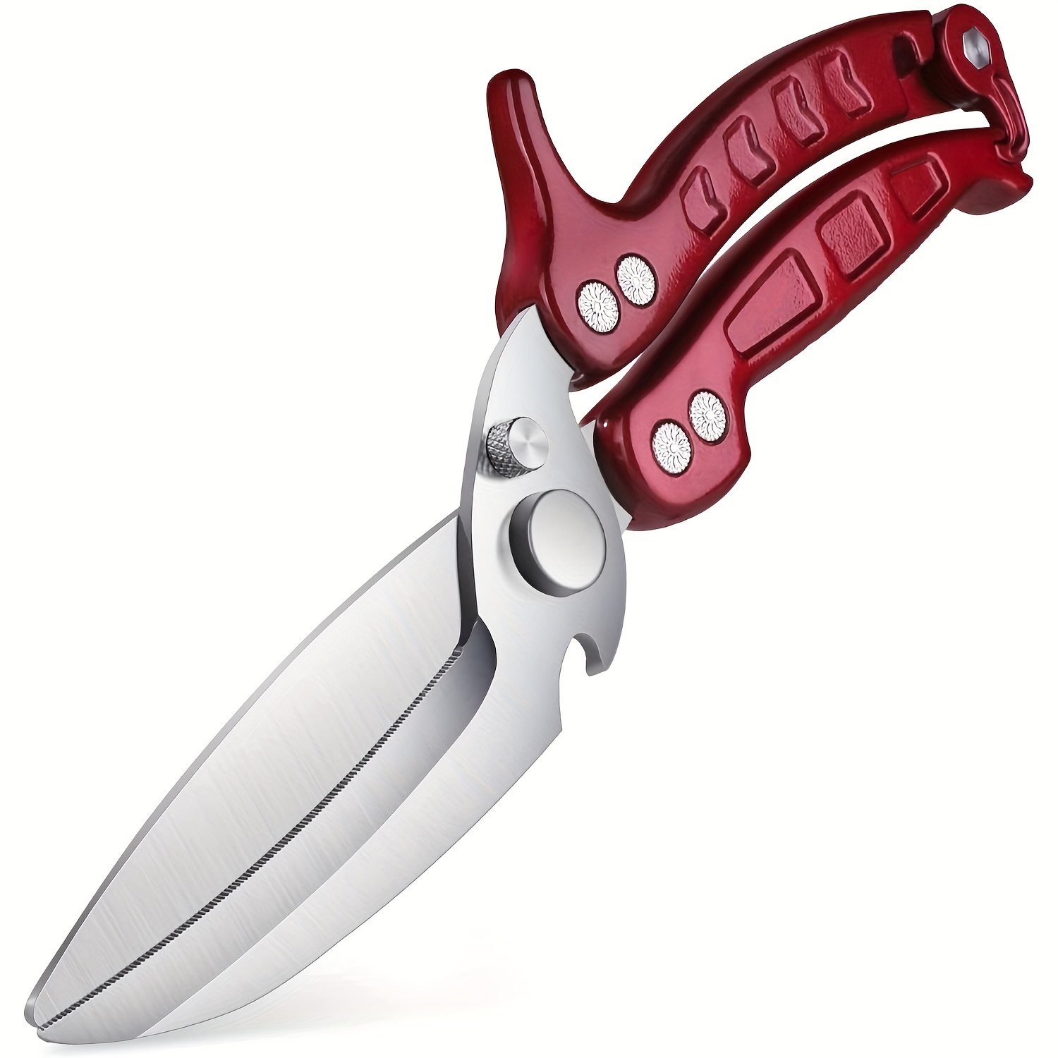Kitchen Accessories Poultry Scissors Heavy Duty Kitchen Scissors Chicken Poultry Scissors Sharp Meat Scissors Dishwasher Safe For Chicken Fish Meat Red