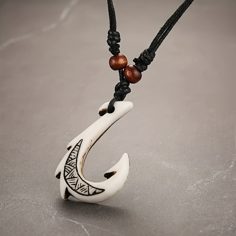 TEMU Fashionable Men's And Women's Hook Pendant Necklace, Men's Jewelry Gift, Vintage Faith Sailor Necklace Amulet