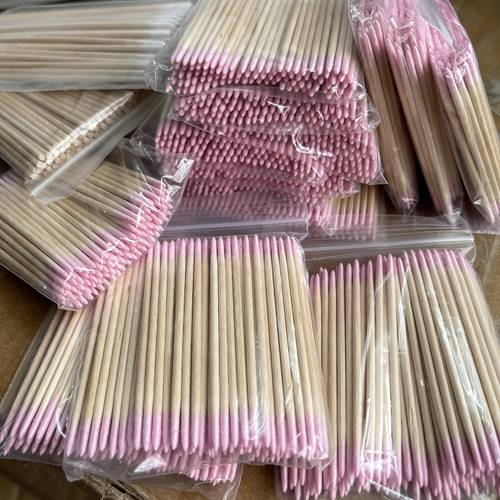 400pcs pink double ended wooden sticks disposable precision nail and pedicure tools hygienic single use nail cleaning sticks with elegant packaging rods