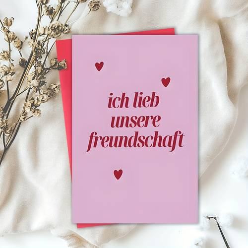 friendship greeting card ich unsere freundschaft romantic german quote for best friend partner or birthday valentines day anniversaries
