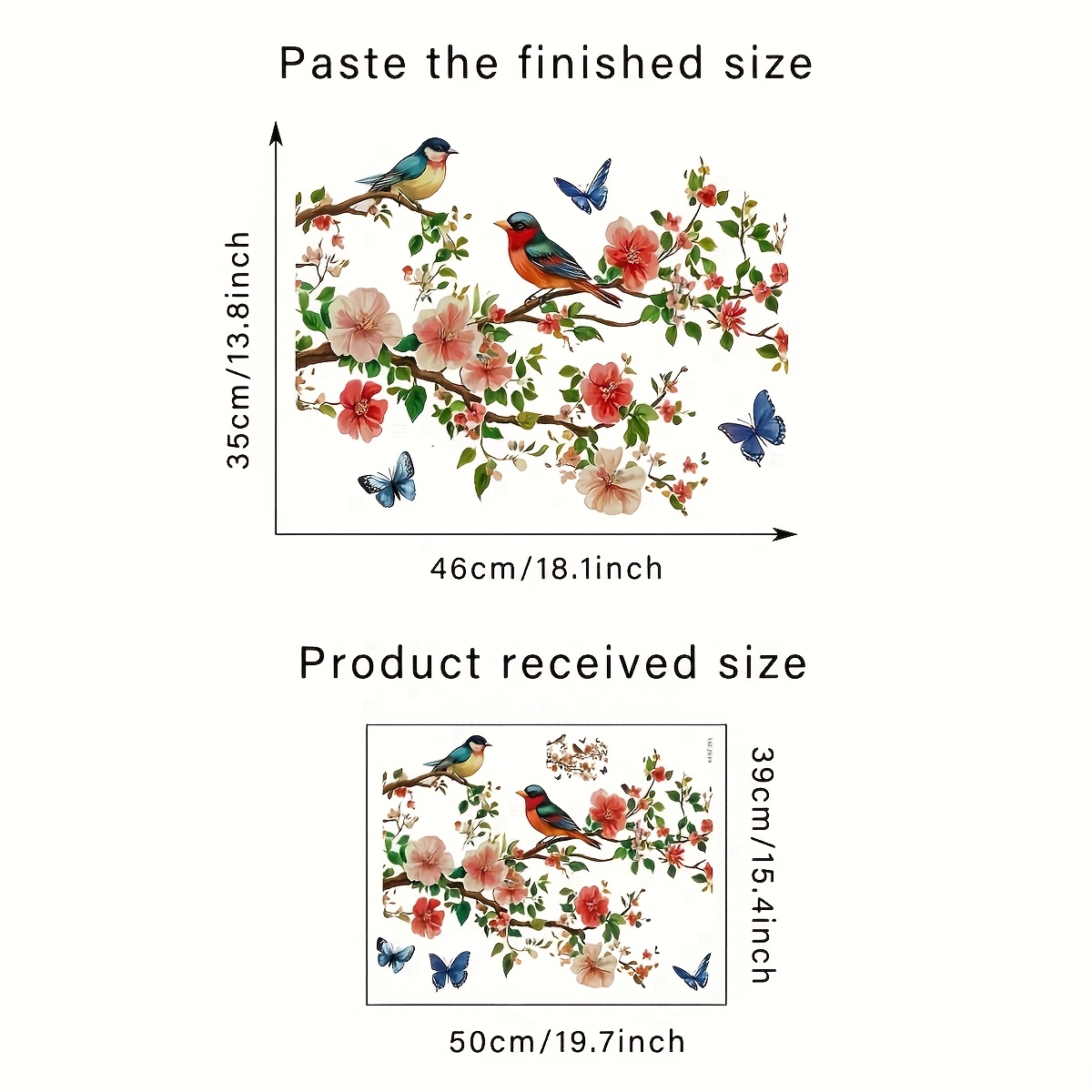 1pc Branch Bird Green Plant Flowers Window Post Creative Diy Self-adhesive Can Remove Double-sided Pvc Glass Post, Living Room Bedroom Dining Room Study Bathroom Window Glass Decorative Post