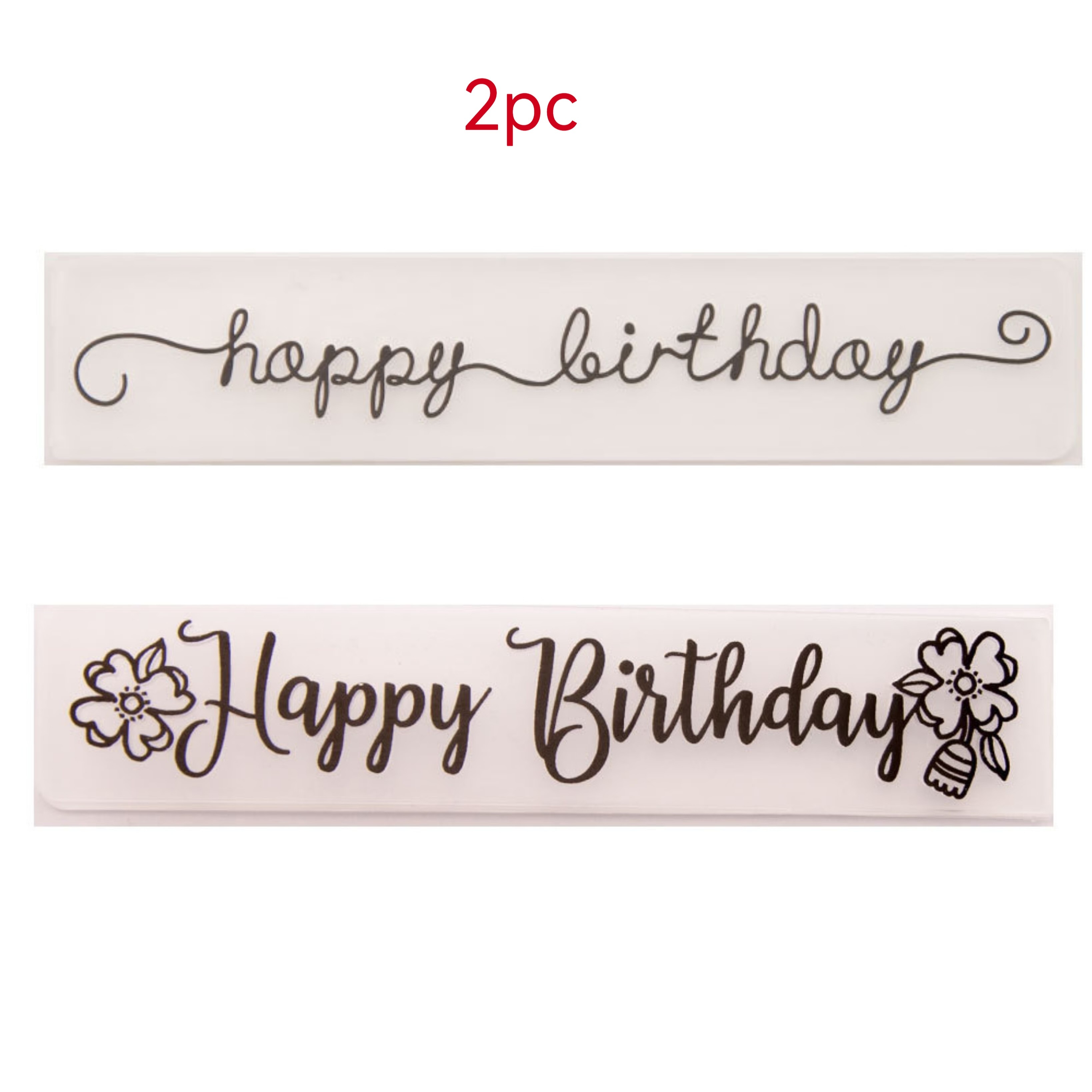 2pcs Happy Birthday Embossing Folders - 2d/3d Plastic Templates With Patterns For Diy Card Making, Scrapbooking & Paper Crafts