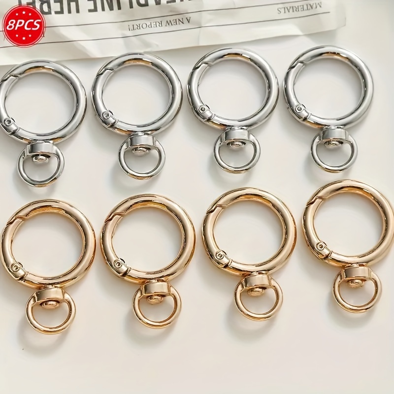 

8-pack High-quality Alloy Spring Snap O-rings, Trigger Round Carabiner Clips For Keychains And Accessories