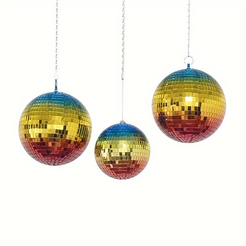 

1pc, Multicolored Glass Mirror Ball, Reflective Disco Ball, Festive Party Decor Sphere For Bar And Club Lighting Decoration