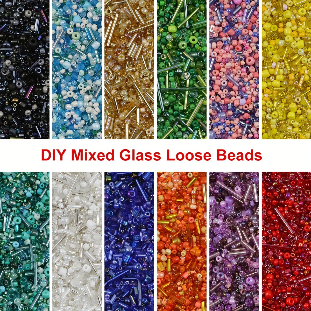 

1000pcs Mixed Glass Beads Set, 30g - Ideal For Diy Jewelry Making, Bracelets, Necklaces, Earrings & Hair Accessories Charms For Jewelry Making Beads For Jewelry Making