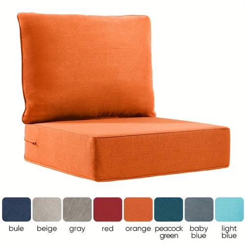 outdoor seat cushion x 24 x 6 inch waterproof fade resistant patio furniture cushions with removable cover