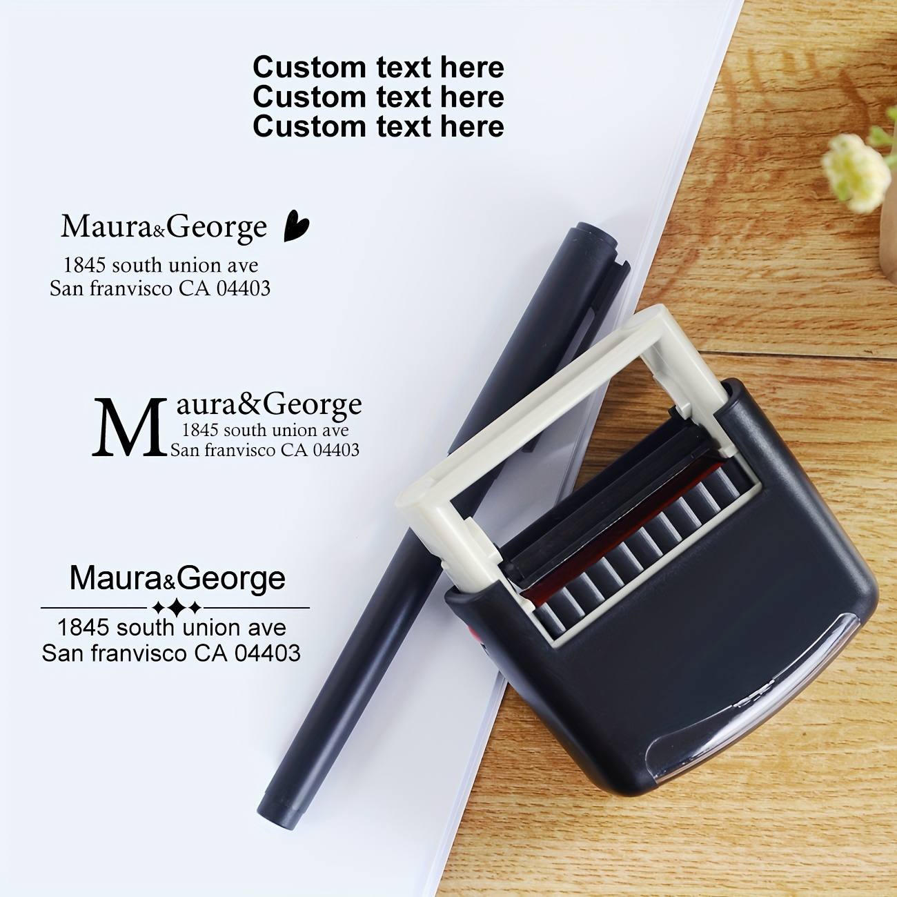 

Personalized Self-inking Address Stamp - Rectangle Abs Material For Return Mailing, Teachers, And Business Labels - Custom Text Stamps With Clean And Consistent