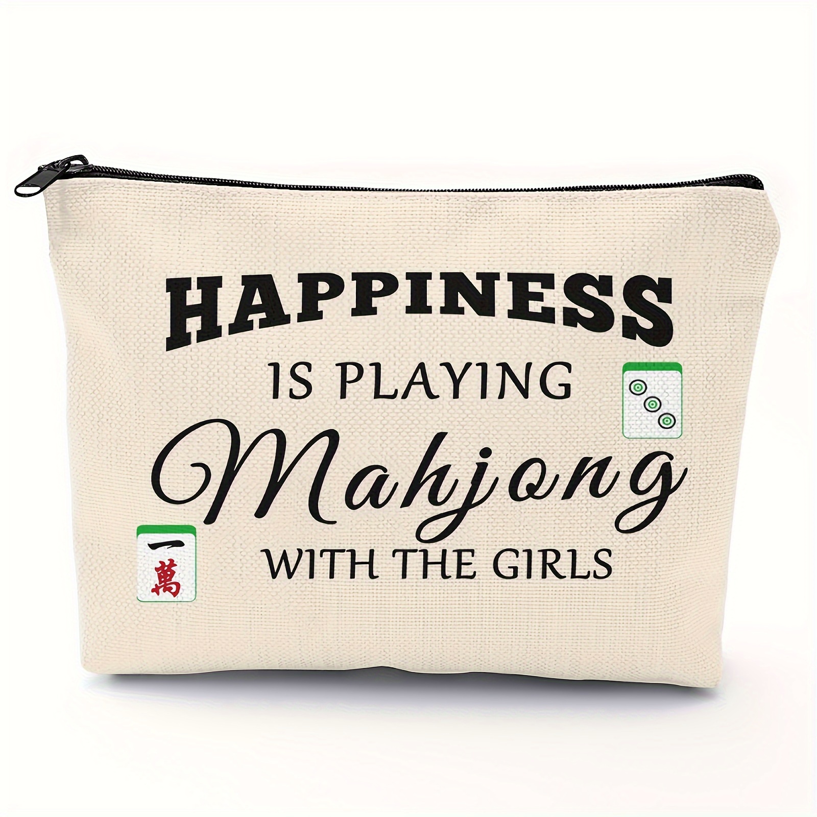 

Mahjong Lover's Joy: A Festive Cosmetic Bag For Mahjong Enthusiasts - Perfect Gift For Friends, Family, Or Yourself - Travel Pouch, Water Resistant, And Unisex