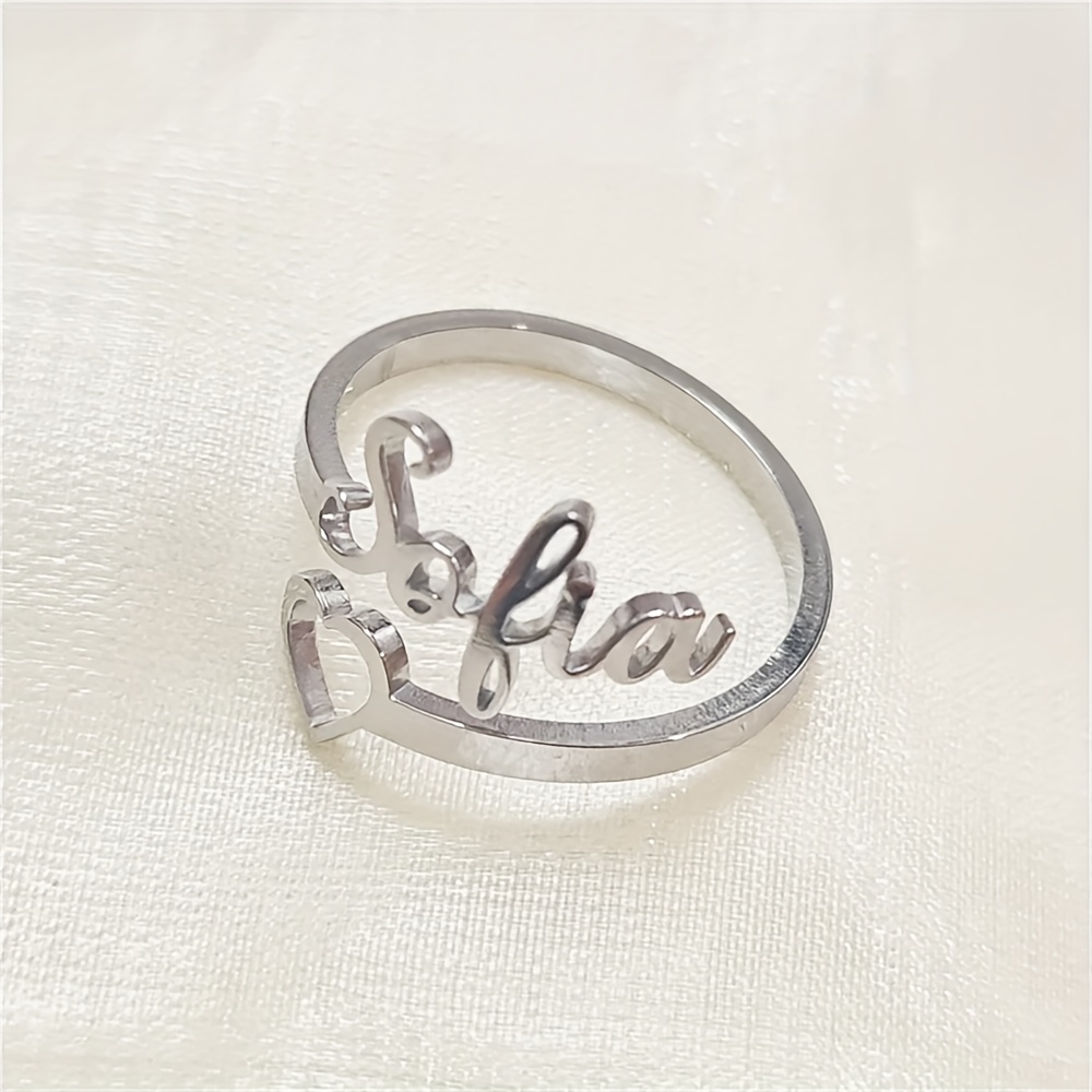 TEMU Anello personalizzato a a cavo in acciaio inossidabile, , elegante, personalizzato e . Un versatile anello a a forma di cuore i personalizzato