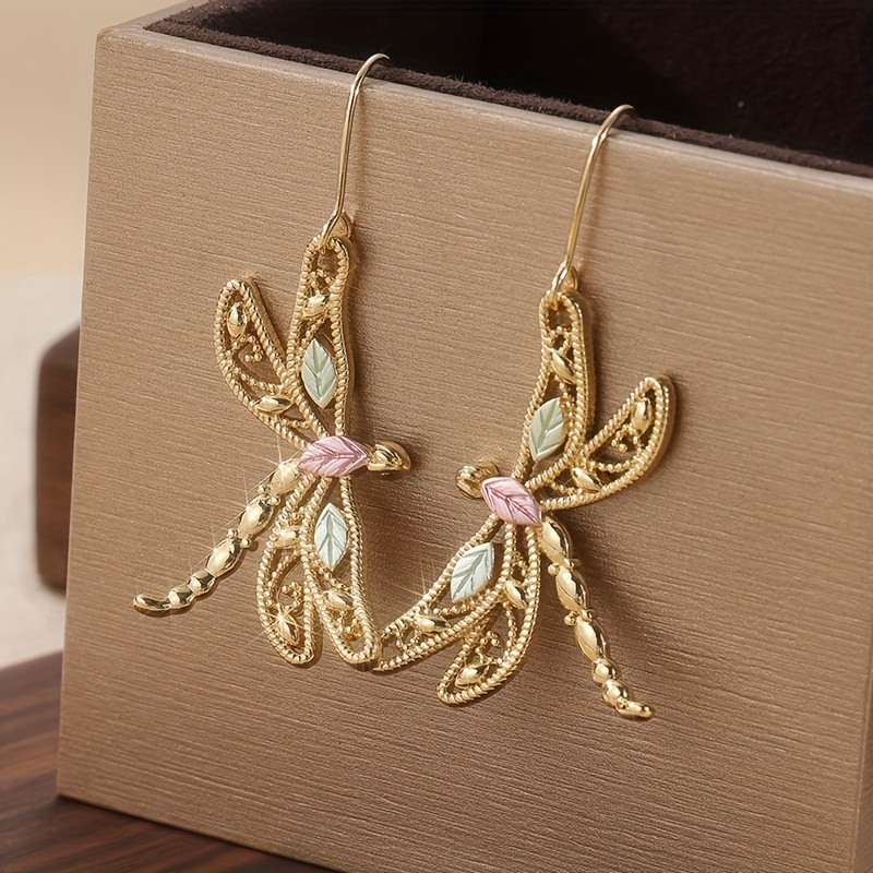 Image of Design Carved Pattern Dangle Earrings Bohemian Style Insect Earrings Jewelry Trendy Female Ear Ornaments