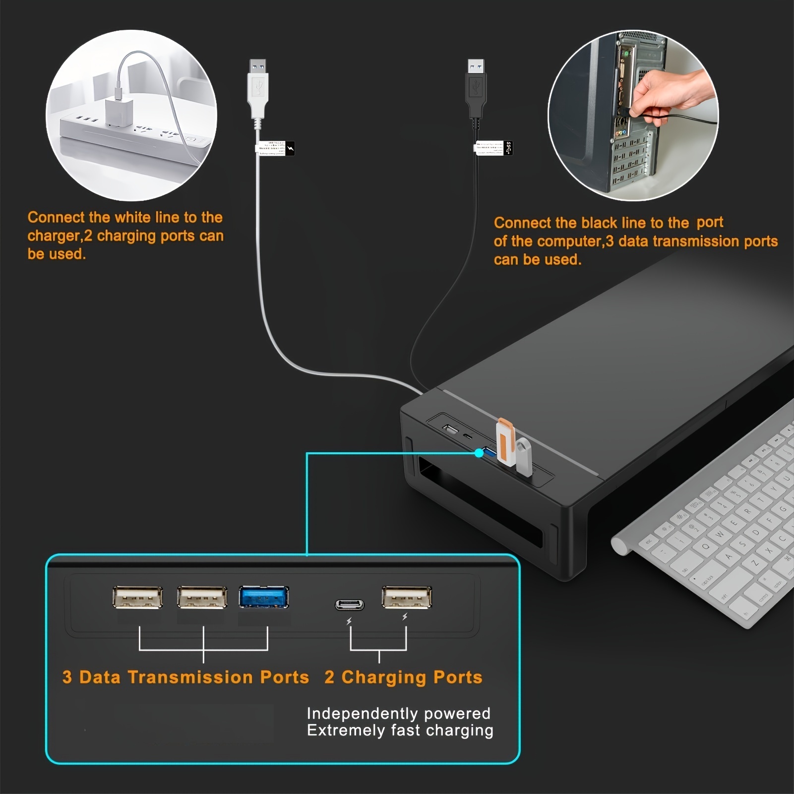 desktop monitor riser with drawer monitor stand vertical pipe laptop stand vertical pipe and desktop computer monitor vertical pipe with and type c charging including 1 charging type c charging s a drawer and phone holder details 1