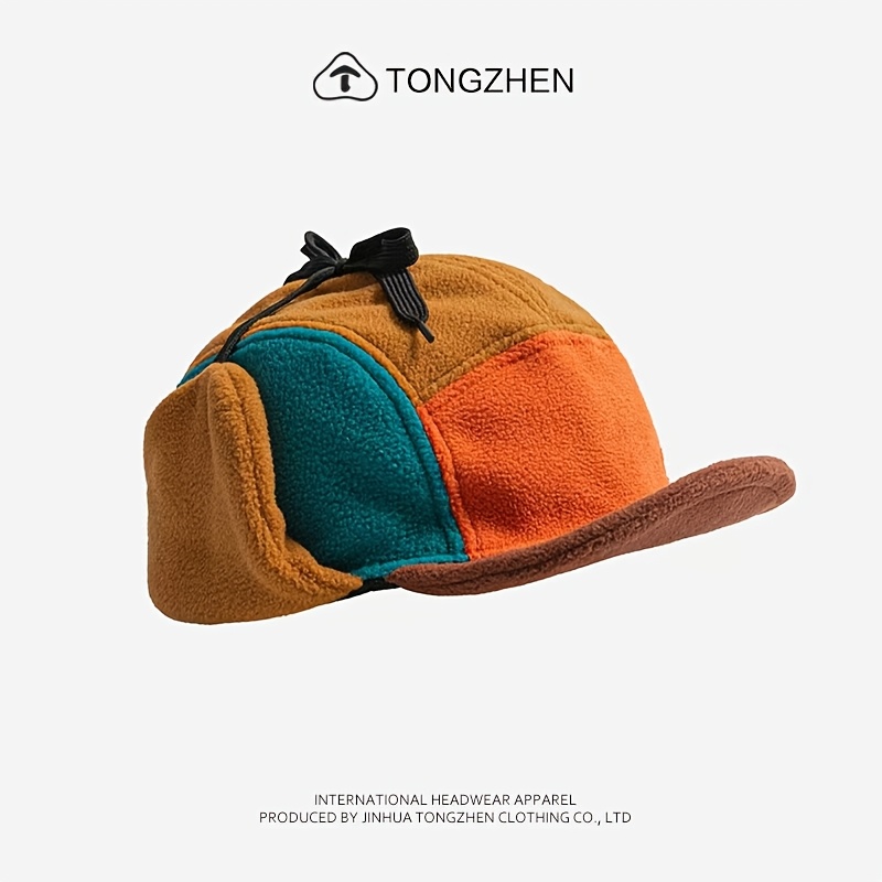 TEMU CLAPE Gorro con Orejeras Vintage Senderismo Forro Polar Cortavientos Color Gorra de Ushanka