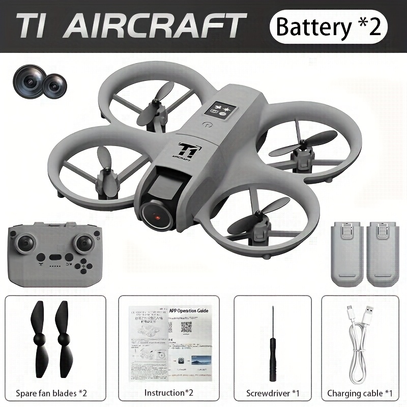 S11 PRO 4K FPV Drone with Dual Cameras, 180° Rotation, Dual Batteries, Optical Flow, Gyroscope, One-Key Controls, Anti-Collision Design, Blu