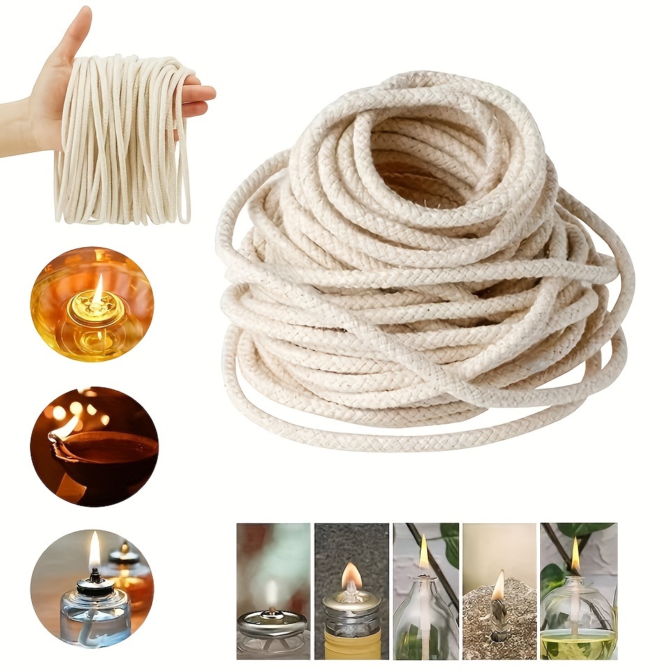 

1 Roll Of 4mm * 2m Solid Pure Cotton Wick. Used For Replacing Oil Lamp Wick, Alcohol Lamp Wick, And Self-made Candle Accessory Wick