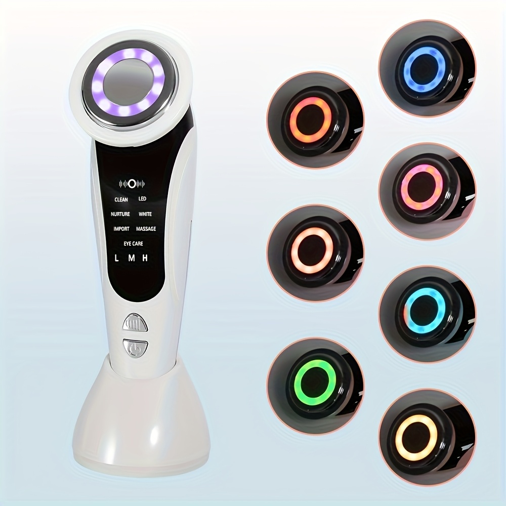 7-in-1 Grožio Kaklo ir Veido Maseris – USB Įkraunamas, Pastovios Temperatūros ir Vibracijos Odos Priežiūra – Puikus Dovanos Pasirinkimas Moterims, Nešiojamas Namų Odos Priežiūros ir Grožio Prietaisas