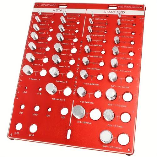 item picture 1pc aluminum alloy thread checker gauge 34 nut thread identifier tool for precise inch metric screw size measurement standard measuring tool for nuts s and screws durable portable design