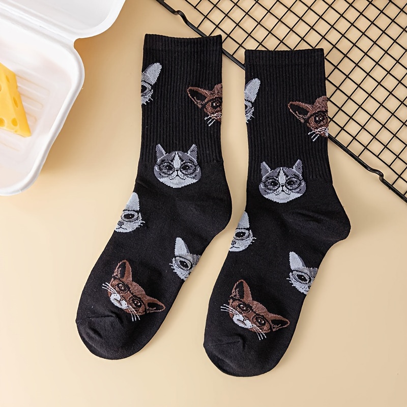 

A Pair Of Cool Glasses Cat Mid-calf Socks