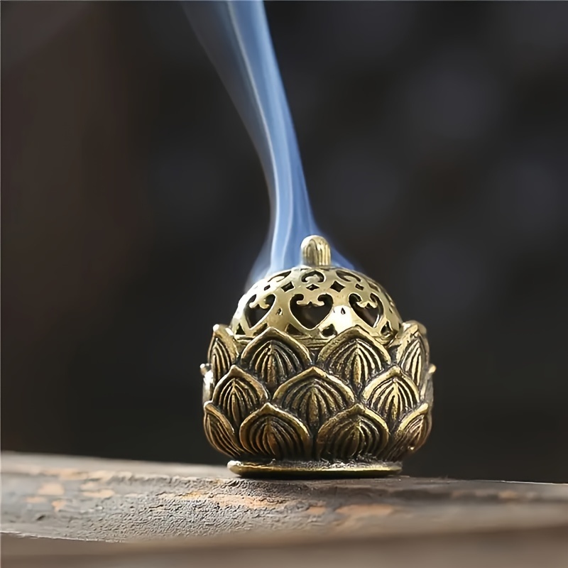 

1pc Hollow Lotus Incense Burner Hollow Incense Serving Tea Table Ornament Mini Incense Burner Lotus Mini Incense Burner-aromatic Decor For Tea Time & Meditation Spaces