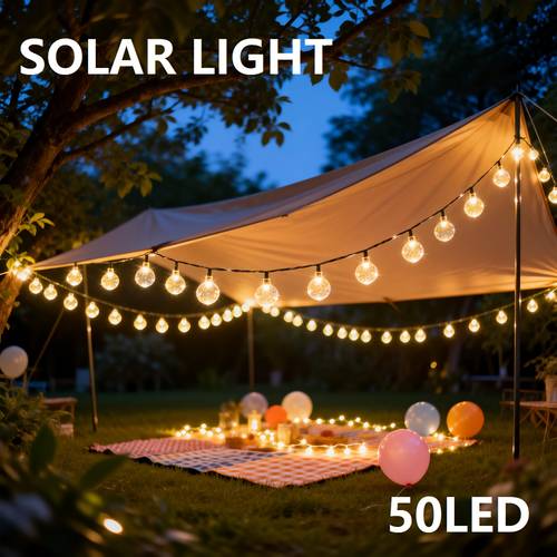 solar led bubble string solar crystal ball outdoor solar outdoor light 8 lighting solar garden light ideal for garden patio porch wedding party decoration in warm white 20led 50led