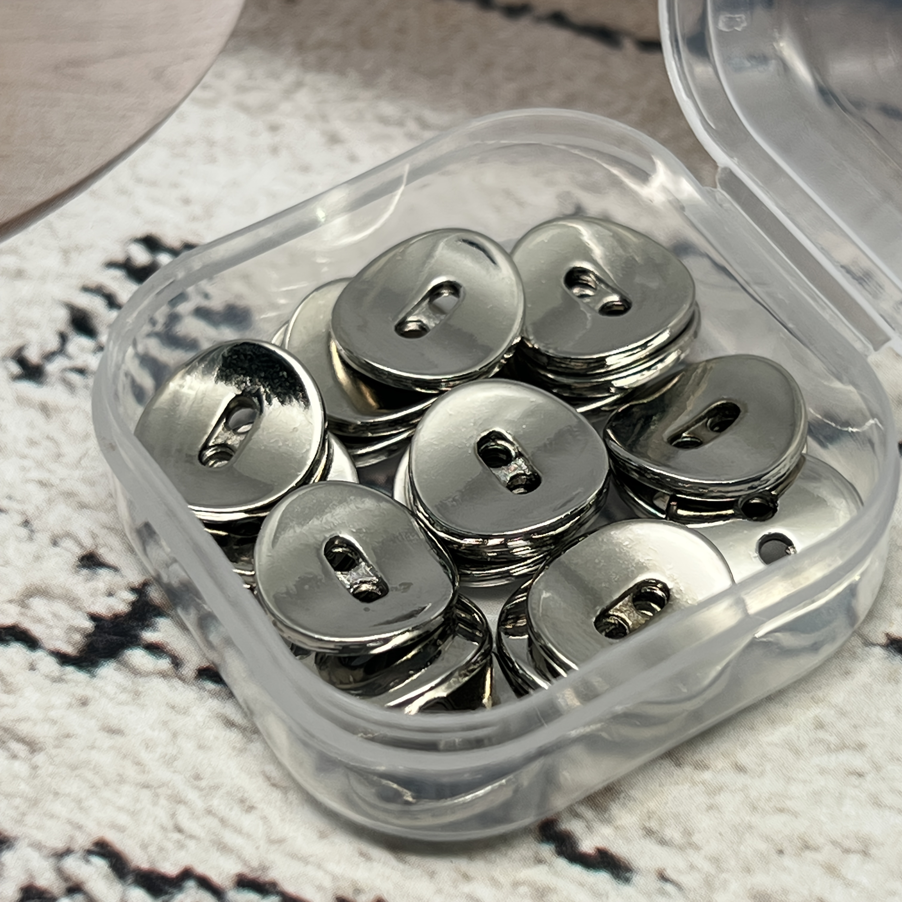 TEMU 20pcs Two-hole Metal Buttons, 10.5/11.5mm, Minimalist Decorative Buttons, Suitable For Shirts, Cardigans, Base Layers, Light Jackets, And