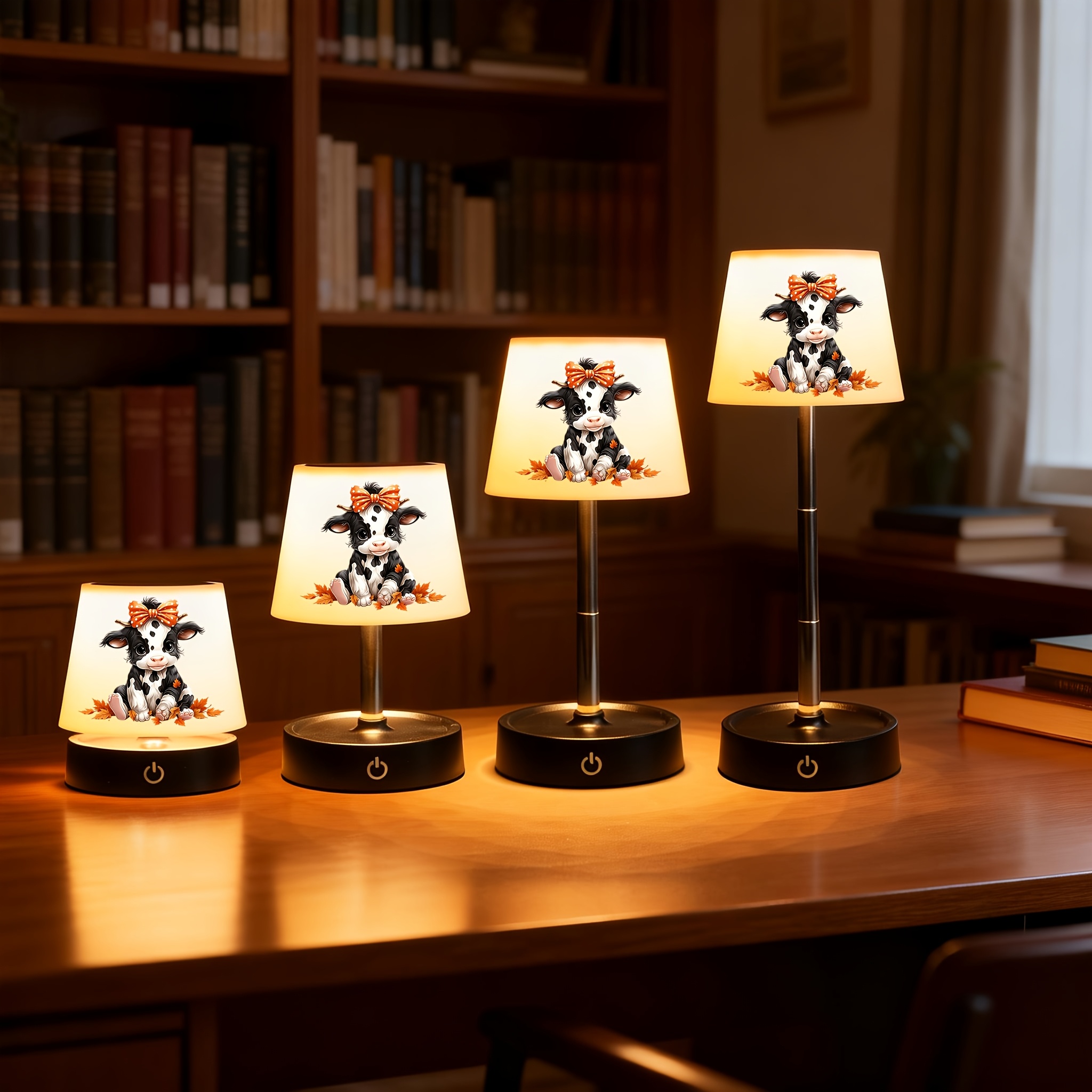 Cartoon Cow Adjustable Height Desk Lamp, Soft Glow