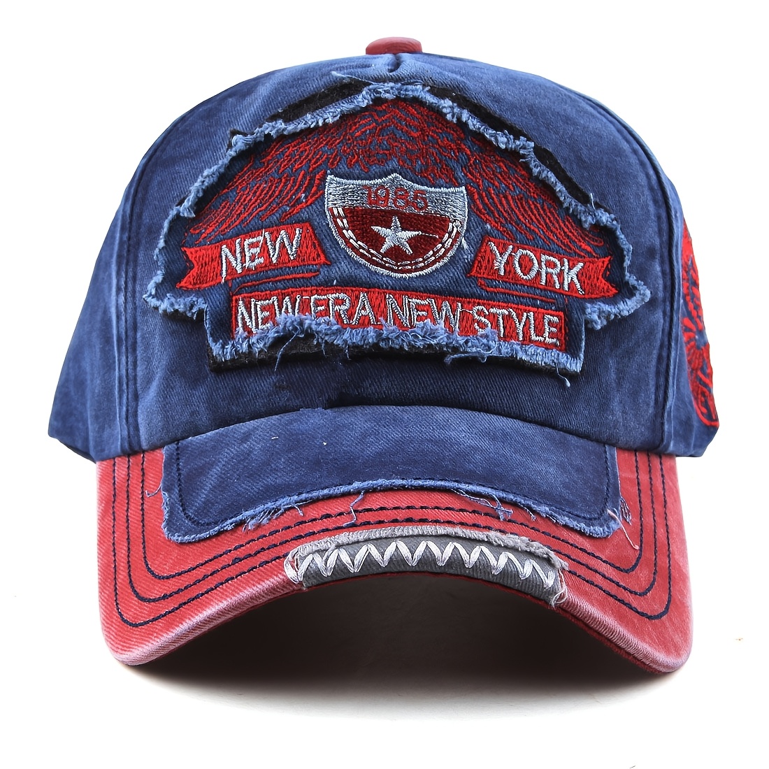 

Casquette de Baseball Brodée Aigle de New Vintage - Casquette de Papa Ajustable avec Détails Usés, Polyester Léger, Lavage à Uniquement - Cadeau Idéal pour Papa ou Petit Ami