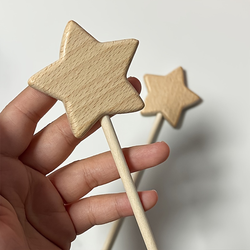 1pc Wooden Star Wand Topper & Table Centerpiece Stick - Artificial -shaped Wand Suitable For Birthday, Mother's Day, Graduation, Decorations, -free Wand For Room Decorations & Celebration Centerpiece