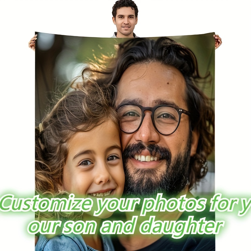 

1pc Custom Blanket With Picture Custom Blanket With Photo Christmas Personalized Blanket And Throwing Custom Gifts For Grandma Photo Blanket Picture Blanket Customizable Bed Blanket
