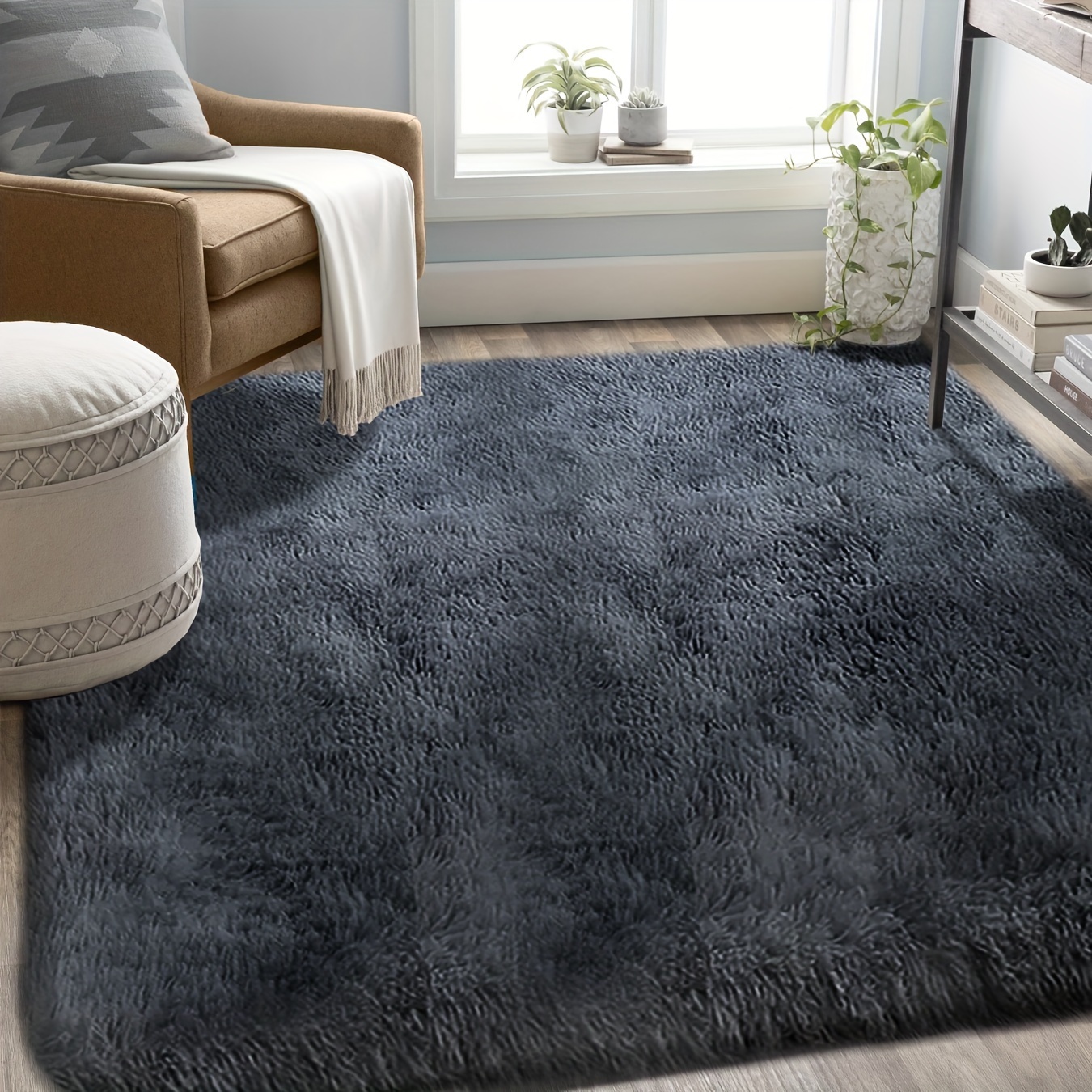 1pc soft fluffy shag area rugs for living room shaggy floor carpet for bedroom carpets home decor rugs cute luxury non slip machine washable home decor room decor